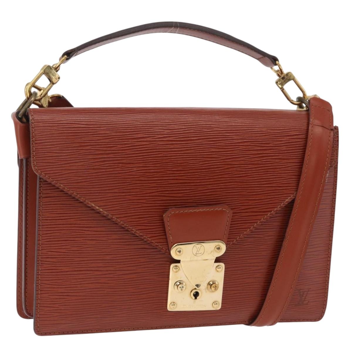 LOUIS VUITTON Epi Biface Hand Bag 2way Brown M52323 LV Auth ep16152