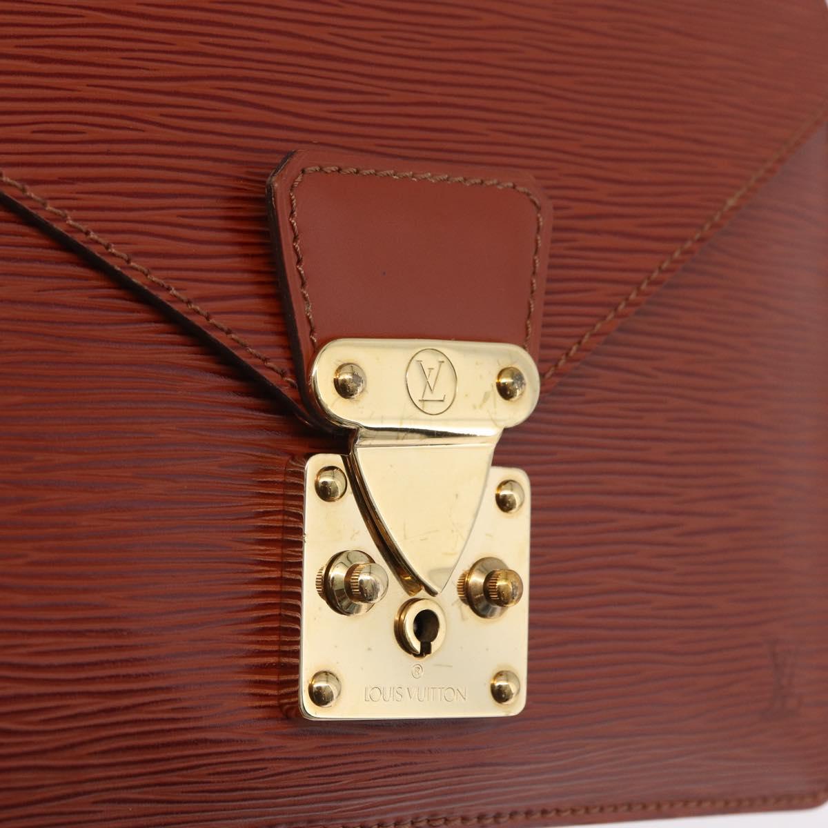 LOUIS VUITTON Epi Biface Hand Bag 2way Brown M52323 LV Auth ep16152