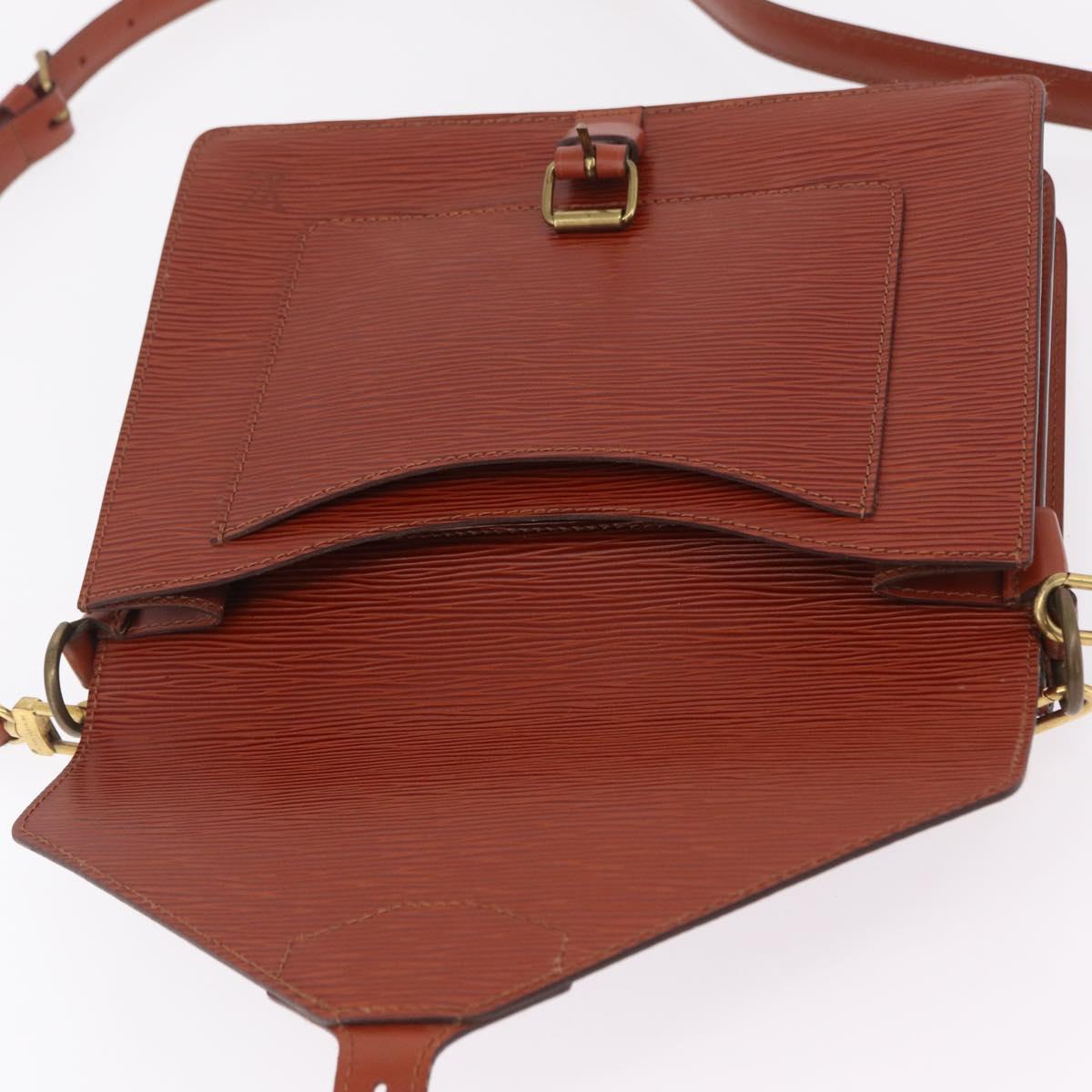 LOUIS VUITTON Epi Biface Hand Bag 2way Brown M52323 LV Auth ep16152