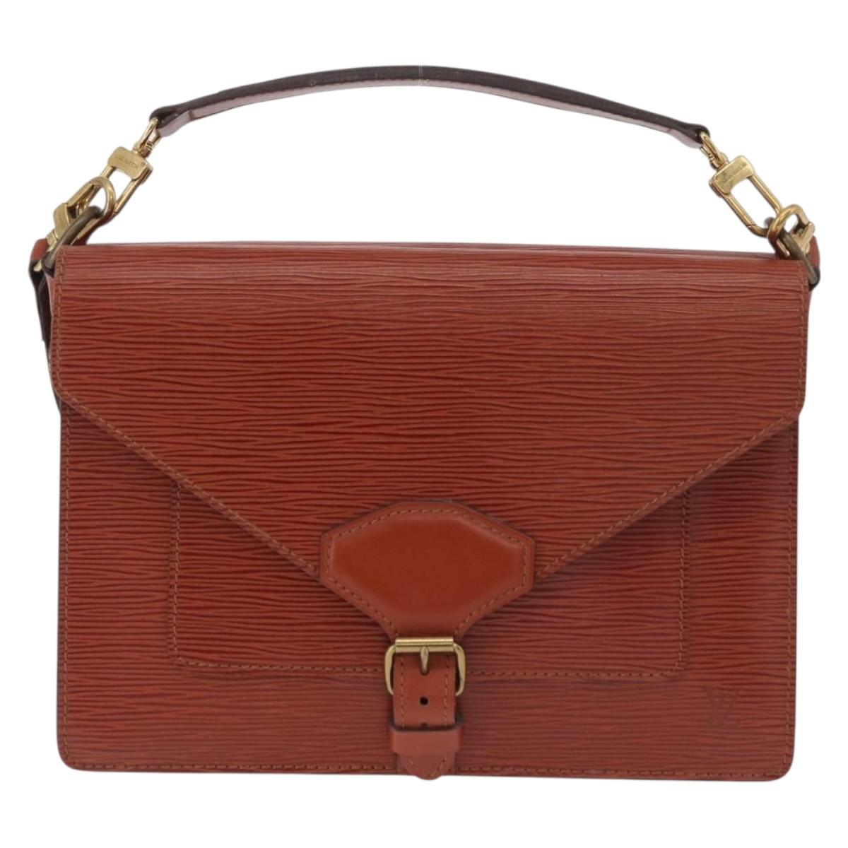 LOUIS VUITTON Epi Biface Hand Bag 2way Brown M52323 LV Auth ep16152