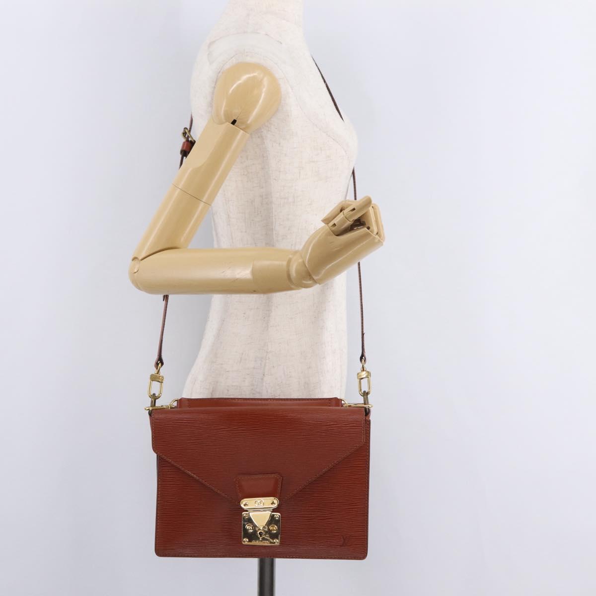 LOUIS VUITTON Epi Biface Hand Bag 2way Brown M52323 LV Auth ep16152