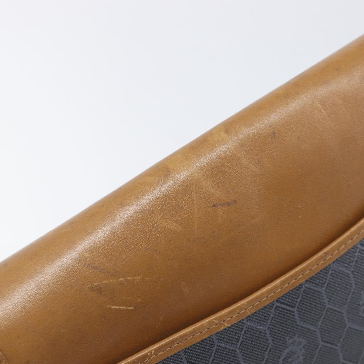 Christian Dior Honeycomb Canvas Shoulder Bag PVC Gold Blue Auth ep16154
