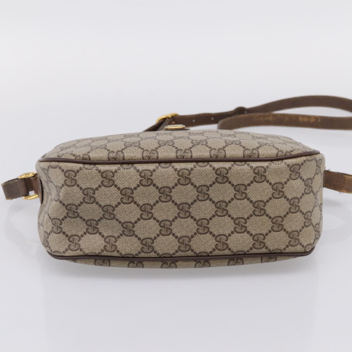 GUCCI GG Supreme Web Sherry Line Bag PVC Beige Gold 89 02 077 Auth ep16159