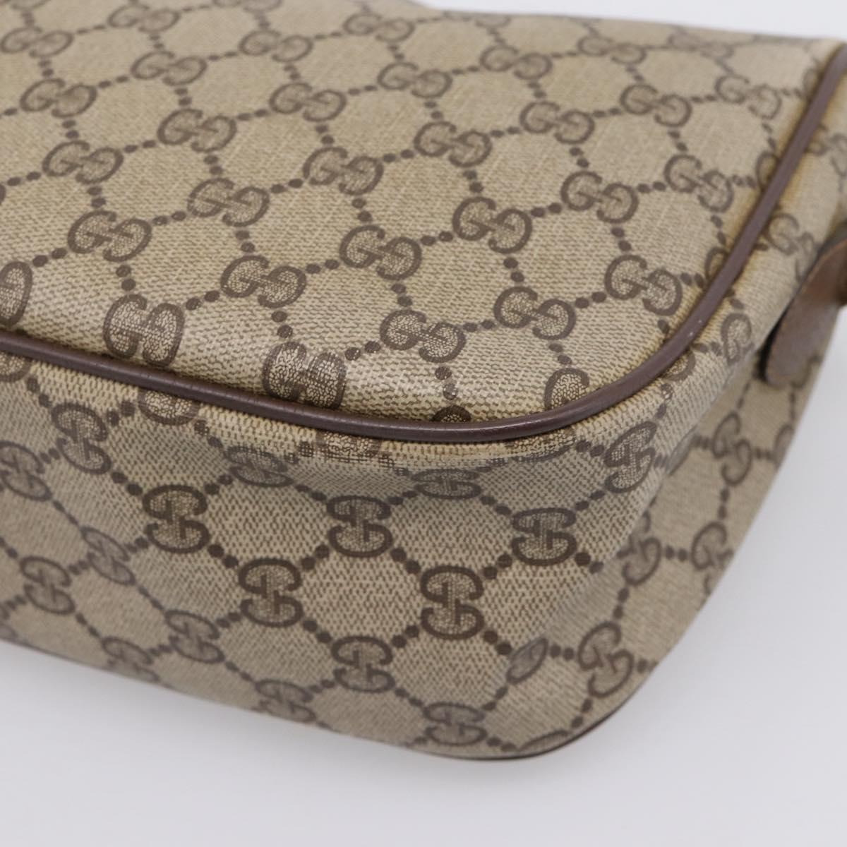 GUCCI GG Supreme Web Sherry Line Bag PVC Beige Gold 89 02 077 Auth ep16159