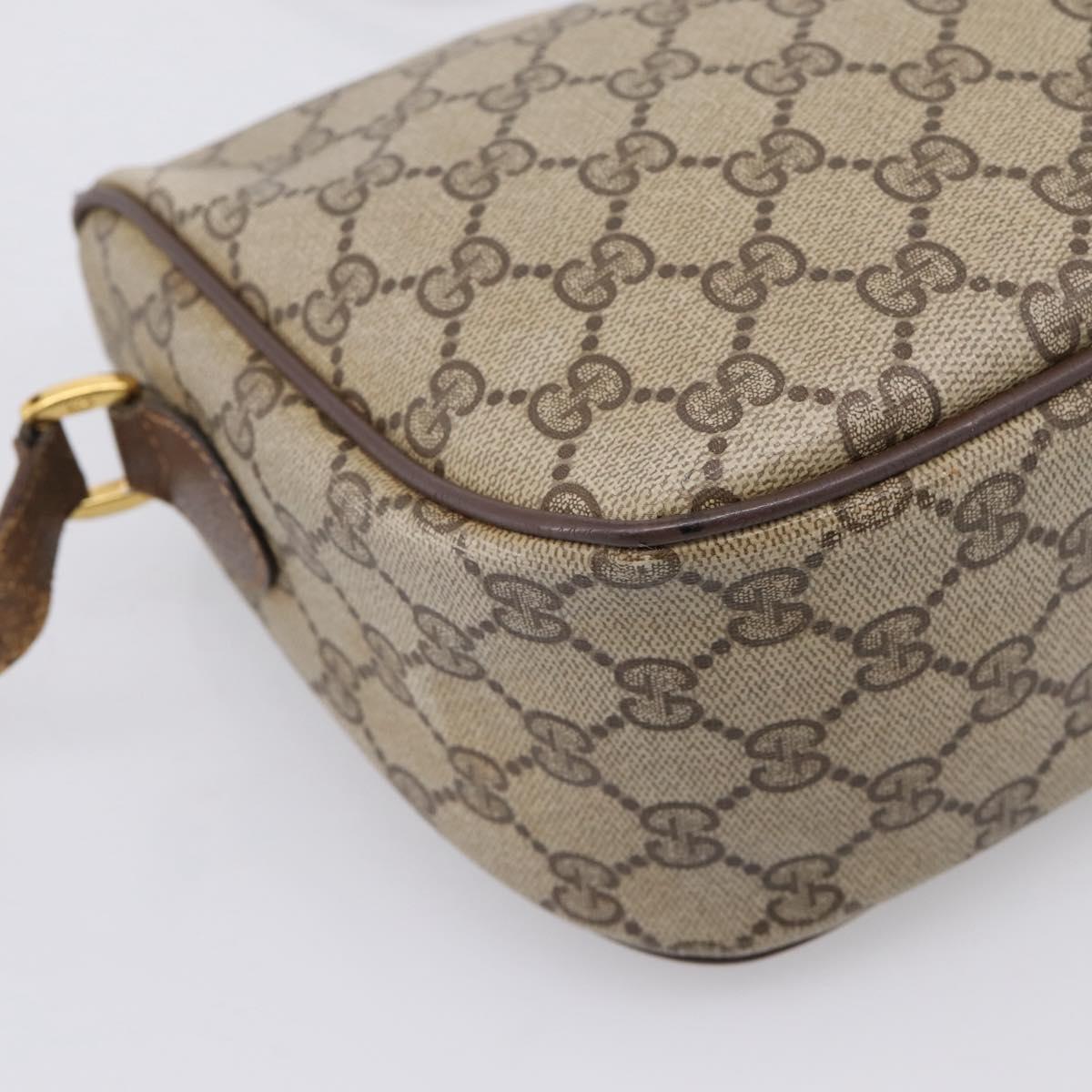 GUCCI GG Supreme Web Sherry Line Bag PVC Beige Gold 89 02 077 Auth ep16159