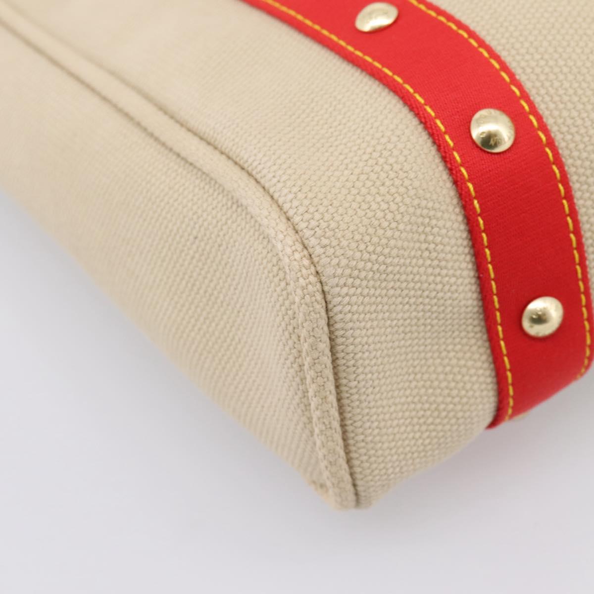 LOUIS VUITTON Antigua Cabas MM Tote Bag Canvas Beige Red M40035 LV Auth ep16163V