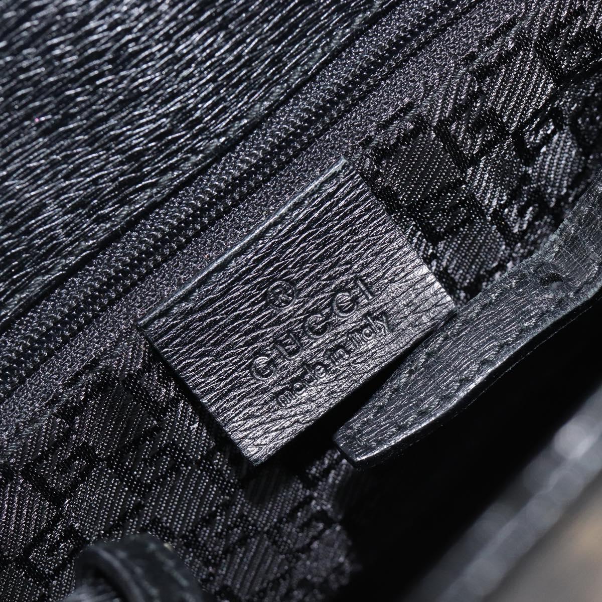 GUCCI Hand Bag Leather Canvas Black Gold 002 1113 Auth ep16164A