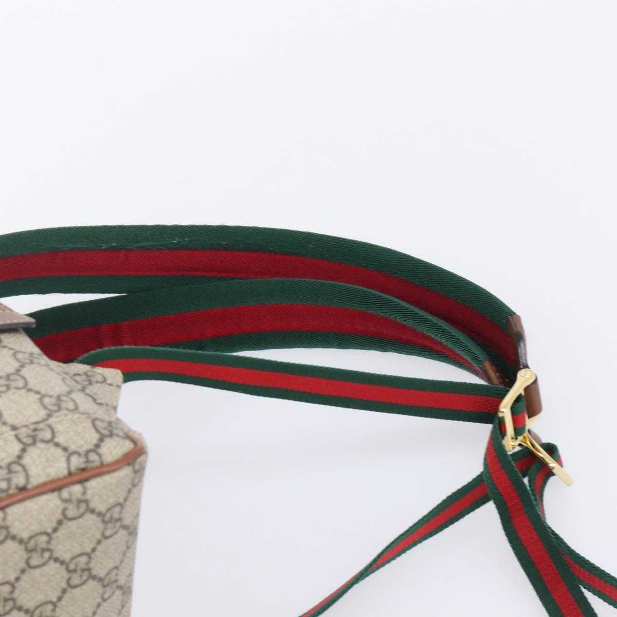 GUCCI GG Supreme Web Sherry Line Backpack PVC Beige Gold 427042 Auth ep16166A