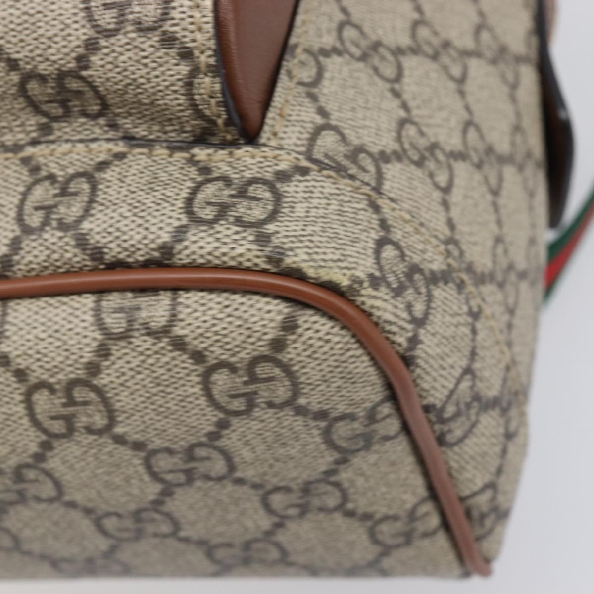 GUCCI GG Supreme Web Sherry Line Backpack PVC Beige Gold 427042 Auth ep16166A