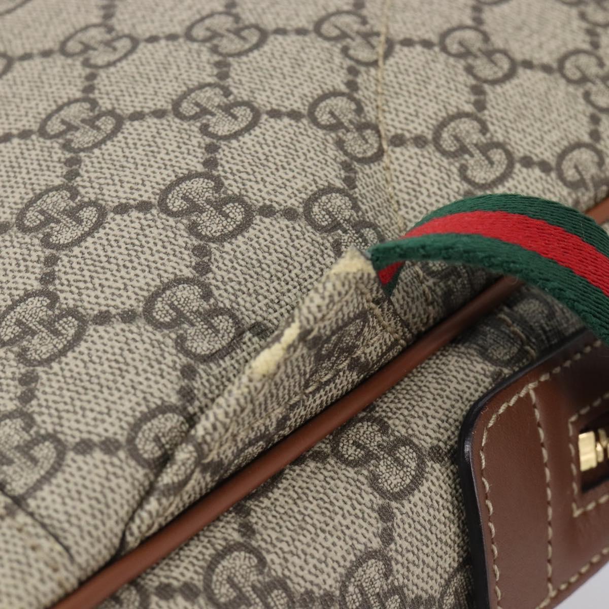 GUCCI GG Supreme Web Sherry Line Backpack PVC Beige Gold 427042 Auth ep16166A