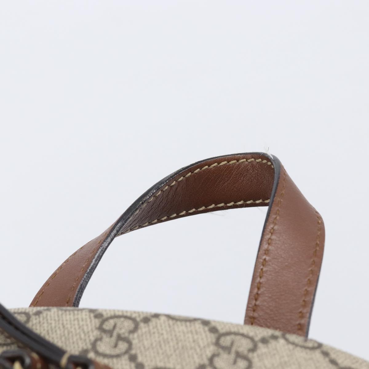 GUCCI GG Supreme Web Sherry Line Backpack PVC Beige Gold 427042 Auth ep16166A