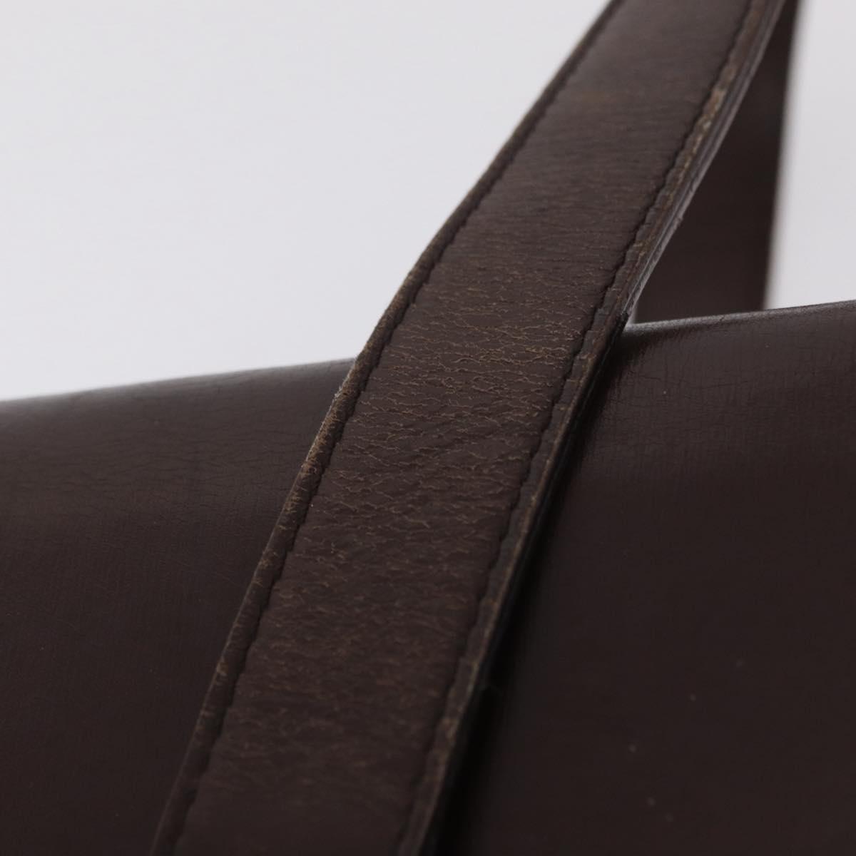 CELINE Hand Bag Leather Brown Gold Auth ep16168