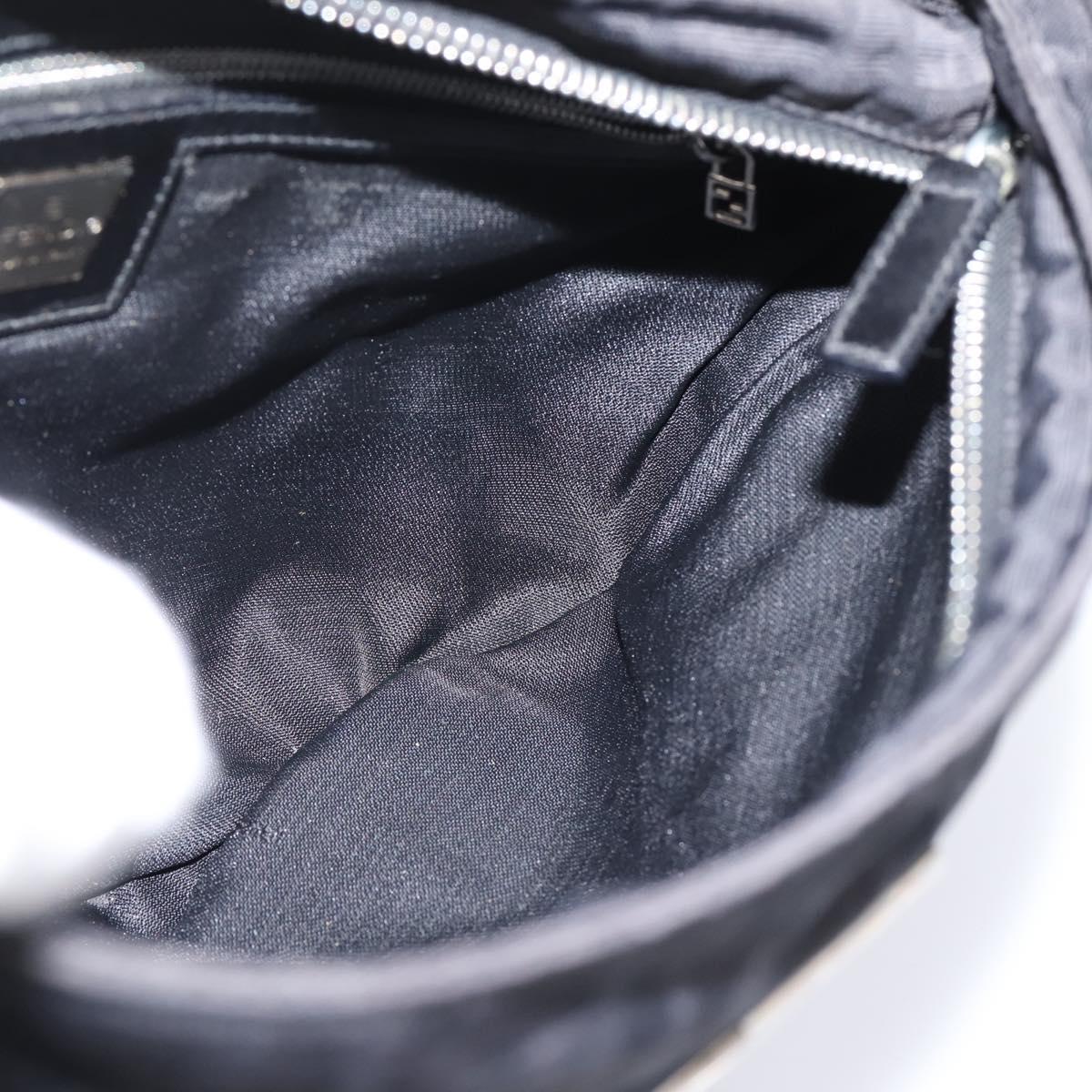 FENDI Zucca Canvas Shoulder Bag Black Auth ep16169