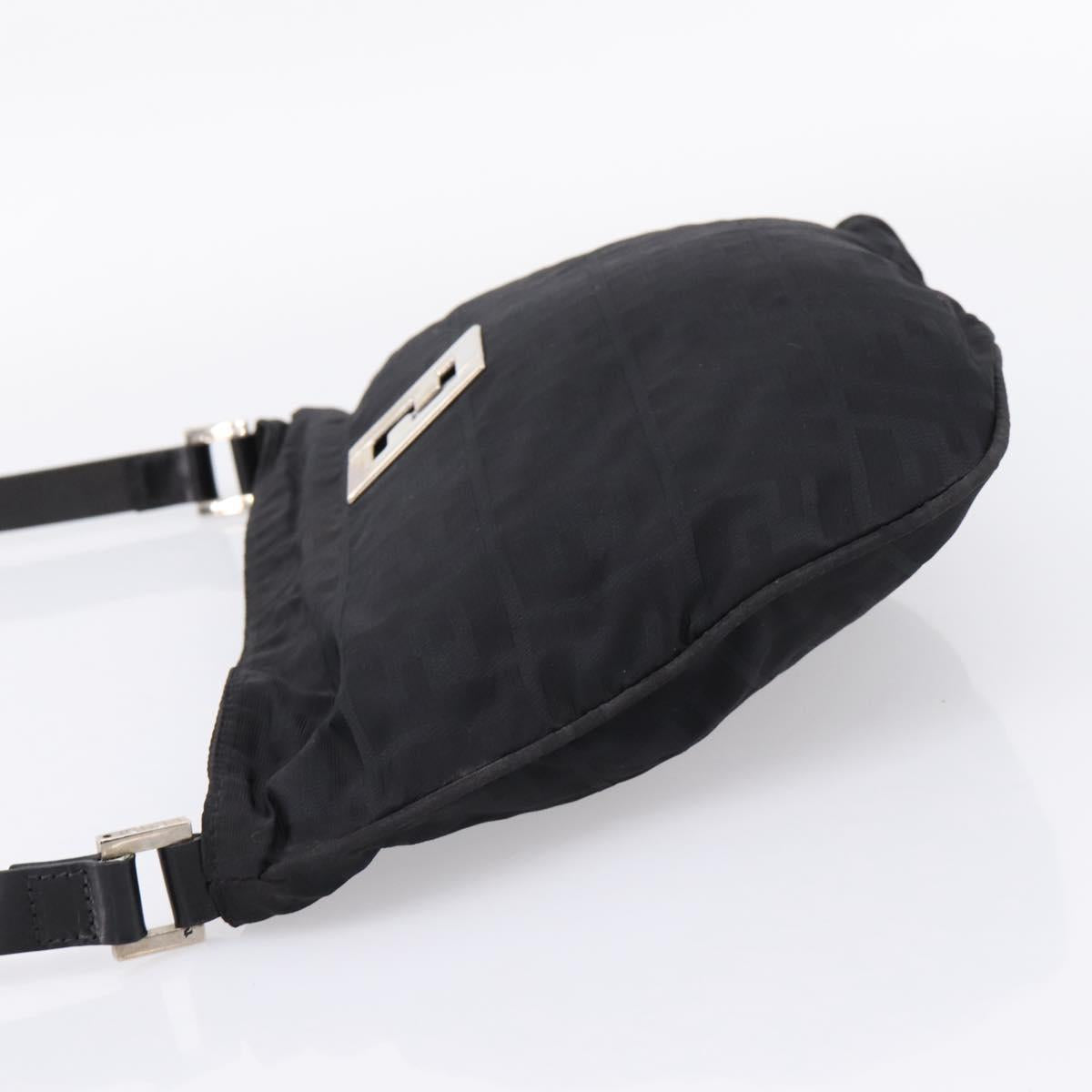 FENDI Zucca Canvas Shoulder Bag Black Auth ep16169