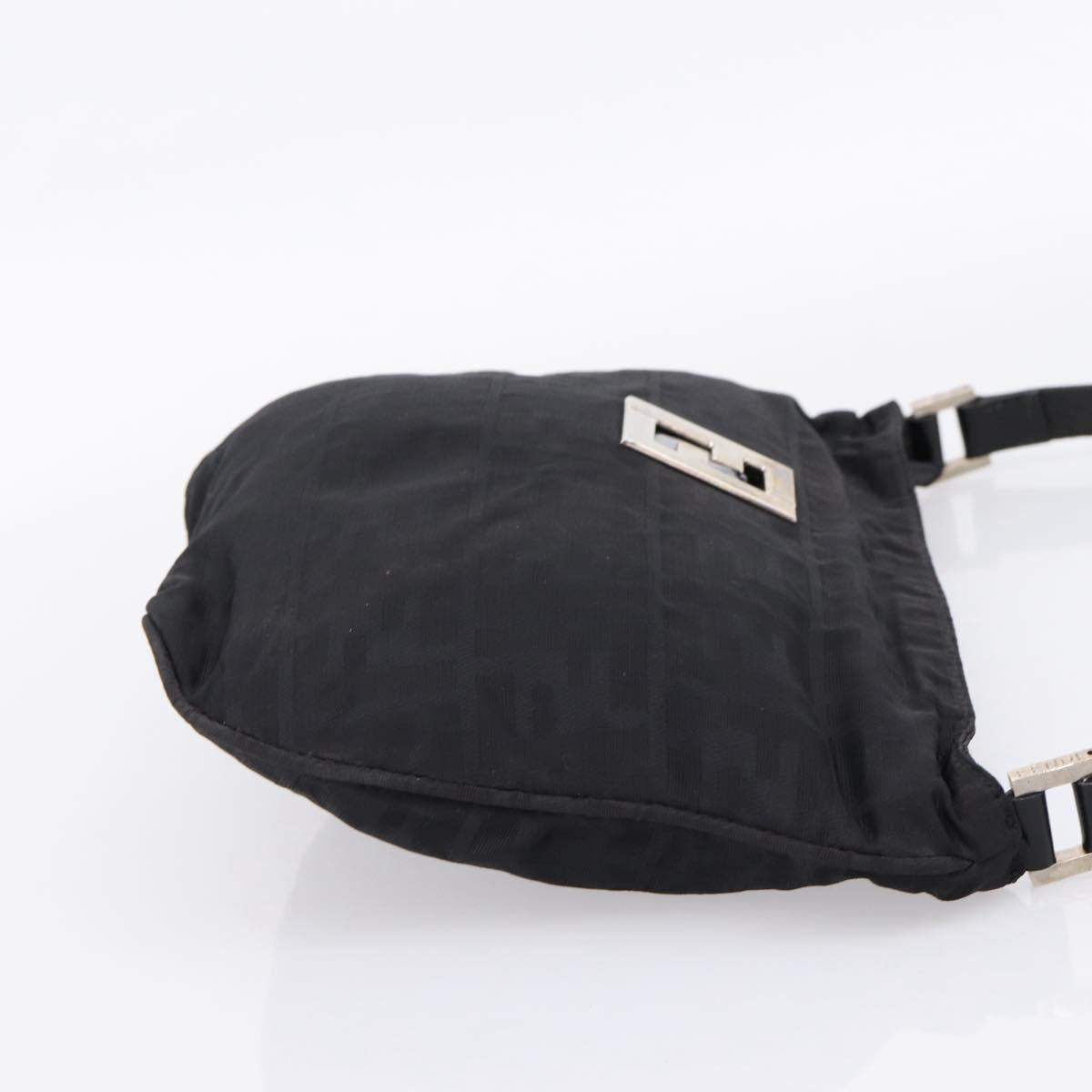 FENDI Zucca Canvas Shoulder Bag Black Auth ep16169