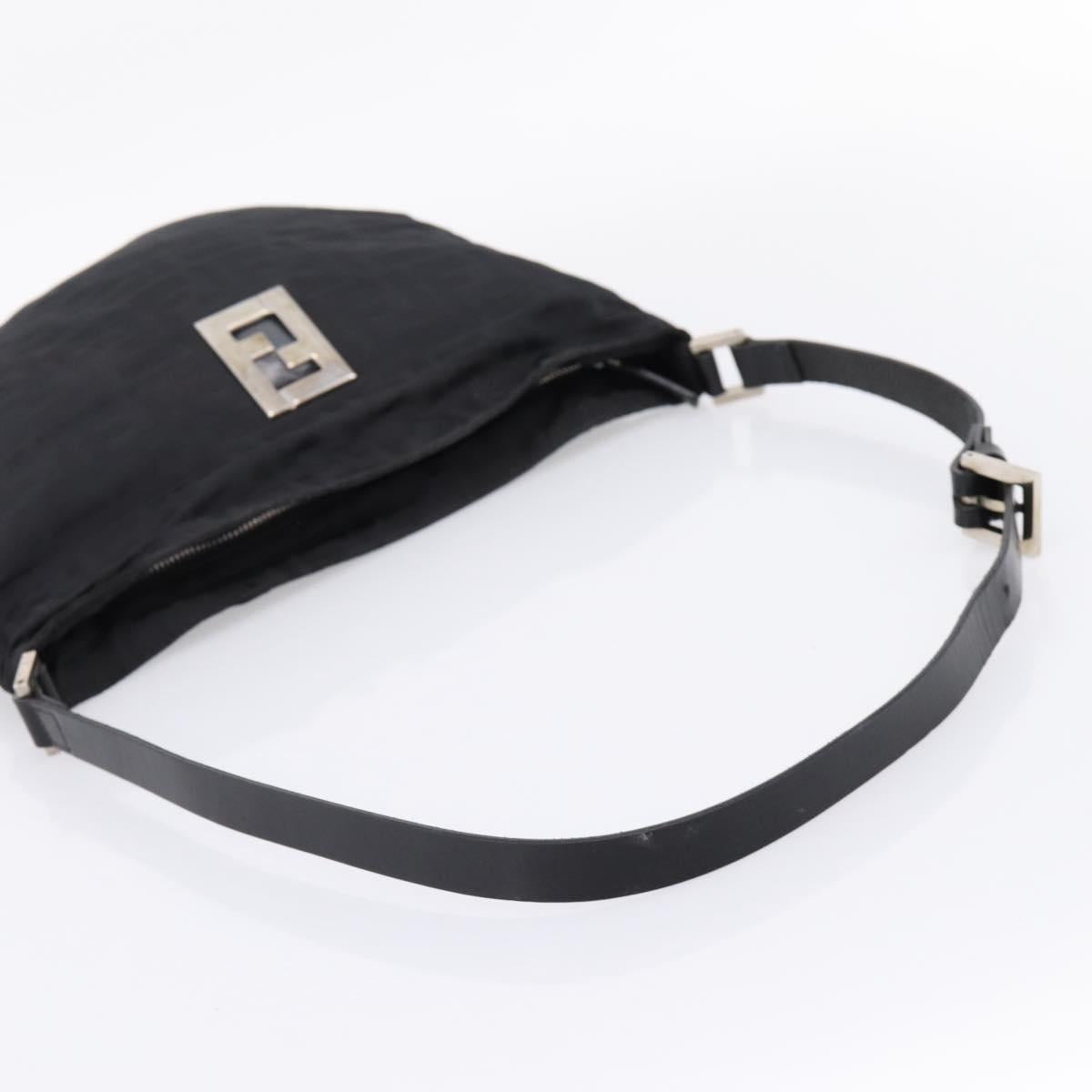 FENDI Zucca Canvas Shoulder Bag Black Auth ep16169