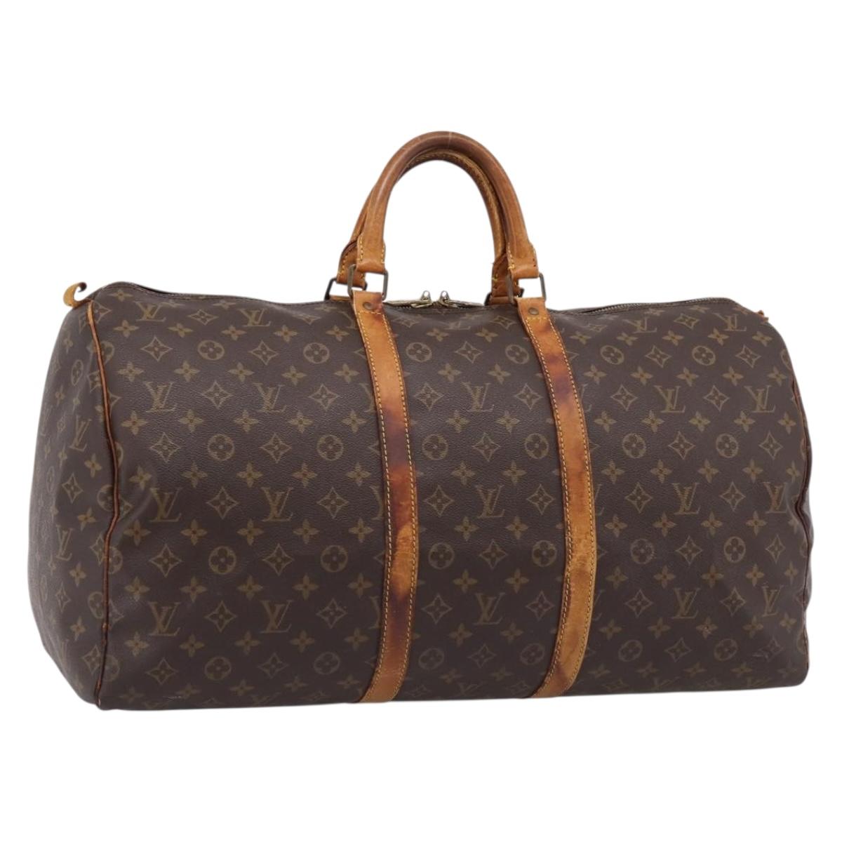 LOUIS VUITTON Monogram Keepall 55 Boston Bag M41424 LV Auth ep16170