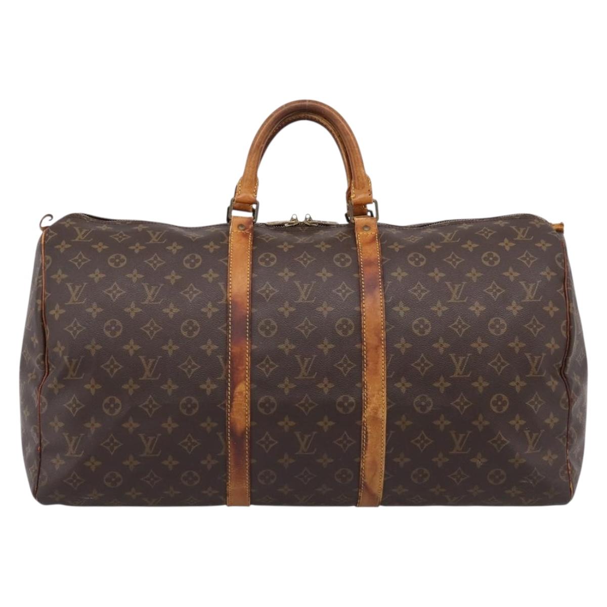 LOUIS VUITTON Monogram Keepall 55 Boston Bag M41424 LV Auth ep16170