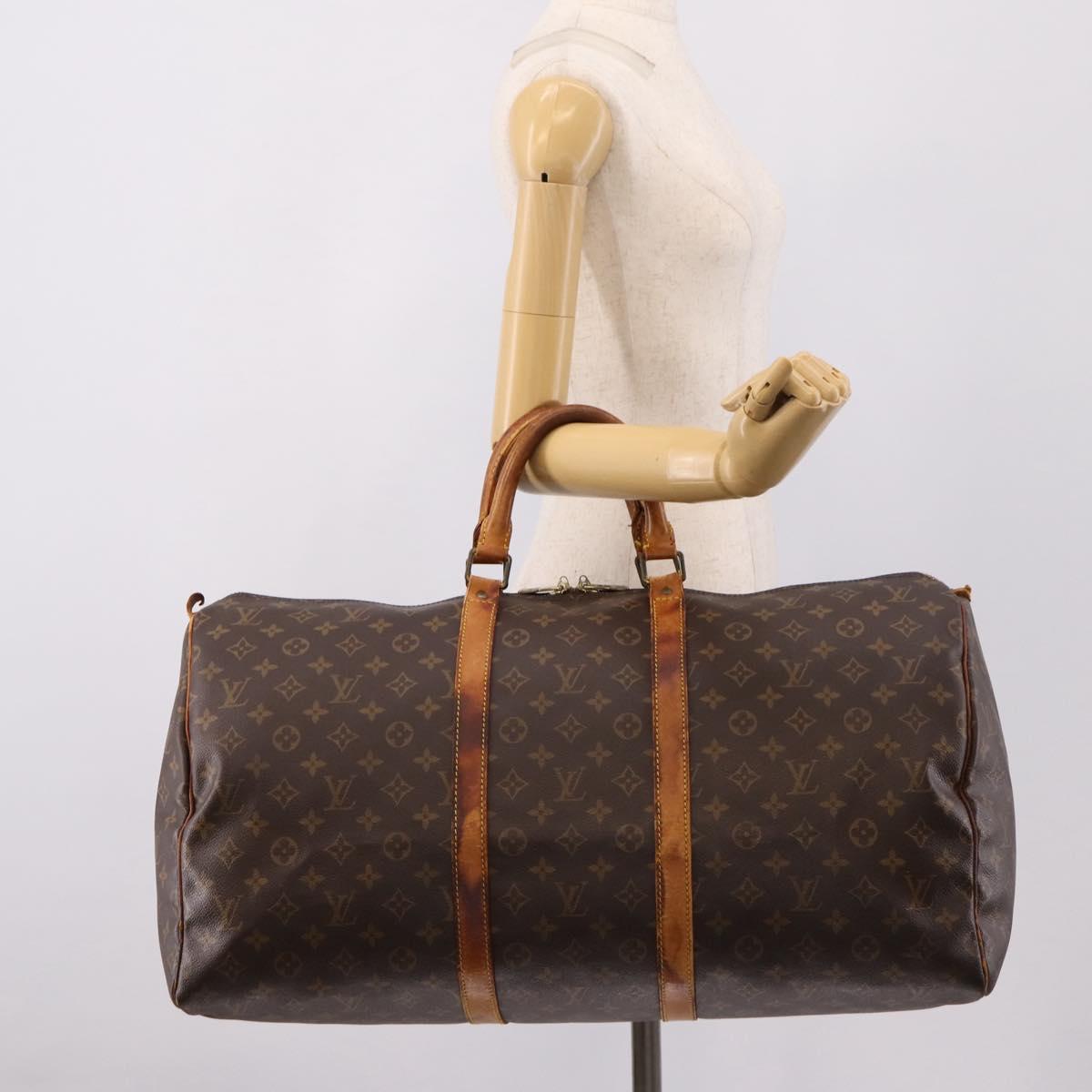 LOUIS VUITTON Monogram Keepall 55 Boston Bag M41424 LV Auth ep16170