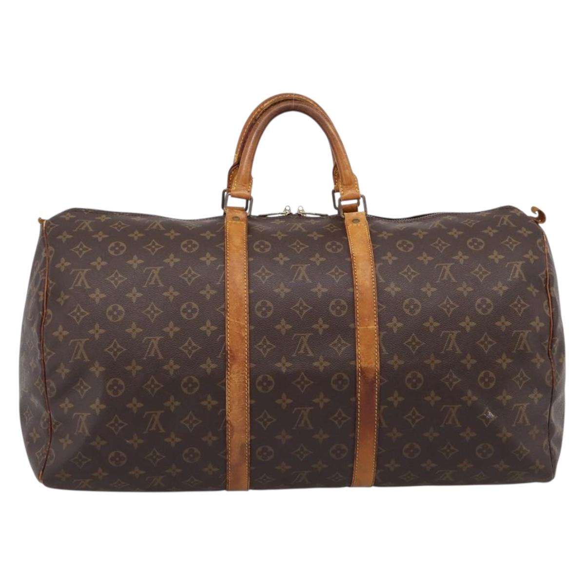 LOUIS VUITTON Monogram Keepall 55 Boston Bag M41424 LV Auth ep16170