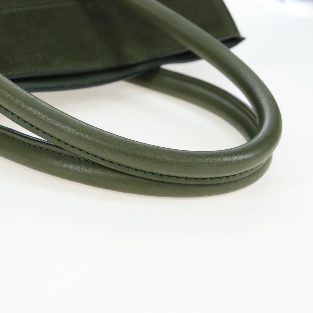 CELINE Luggage Phantom Hand Bag Suede Green Gold Auth ep16178V