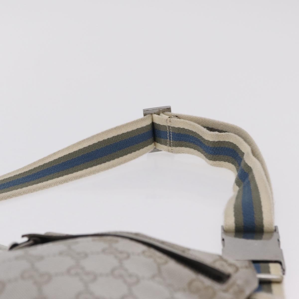 GUCCI GG Canvas Waist Bag Silver 28566 Auth ep16179