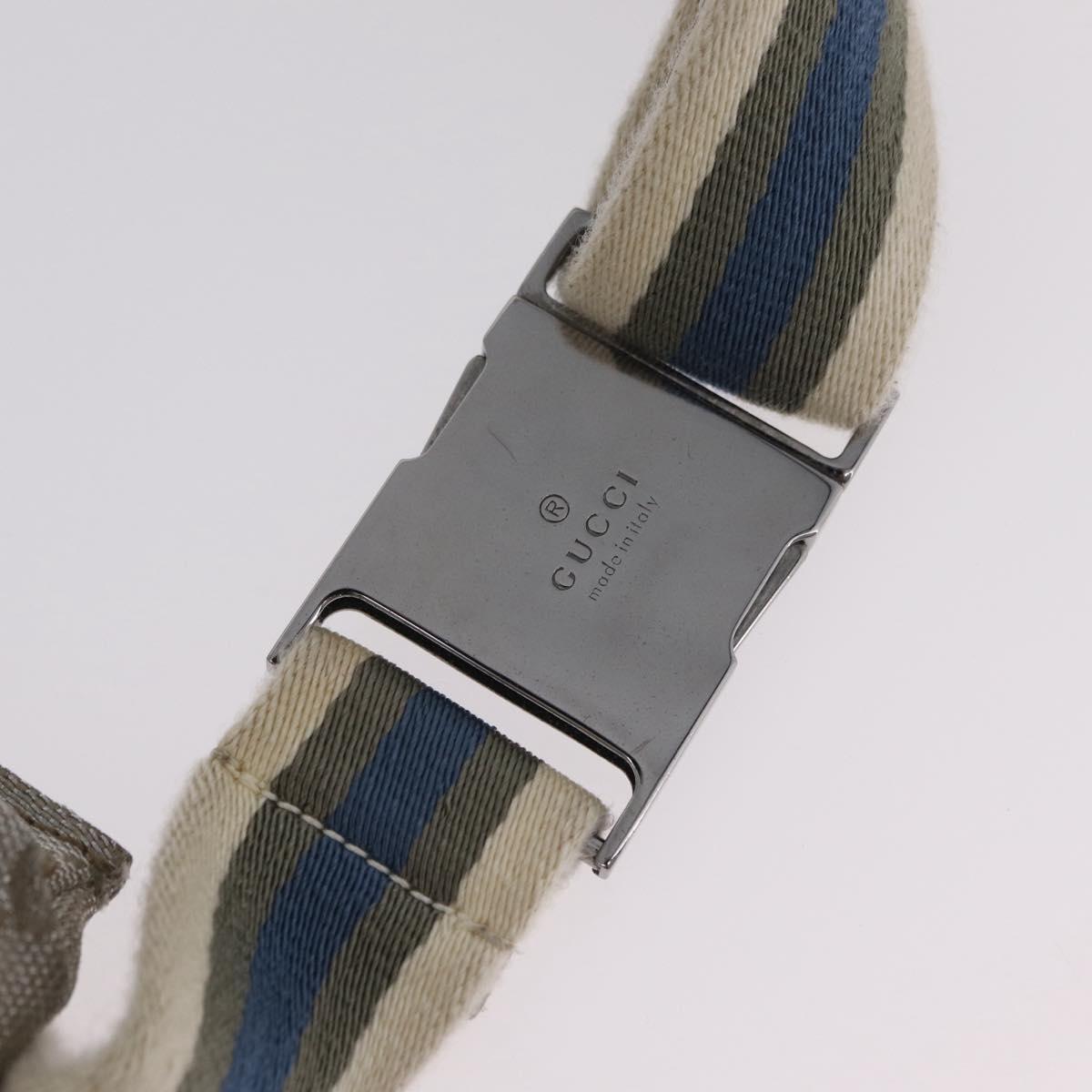 GUCCI GG Canvas Waist Bag Silver 28566 Auth ep16179