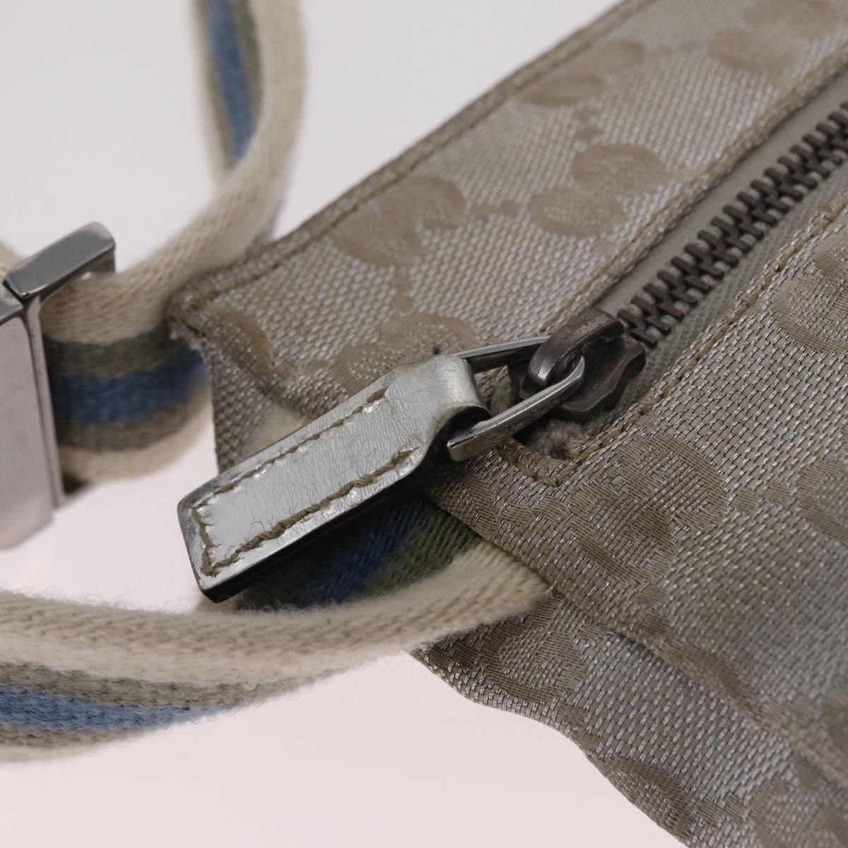GUCCI GG Canvas Waist Bag Silver 28566 Auth ep16179