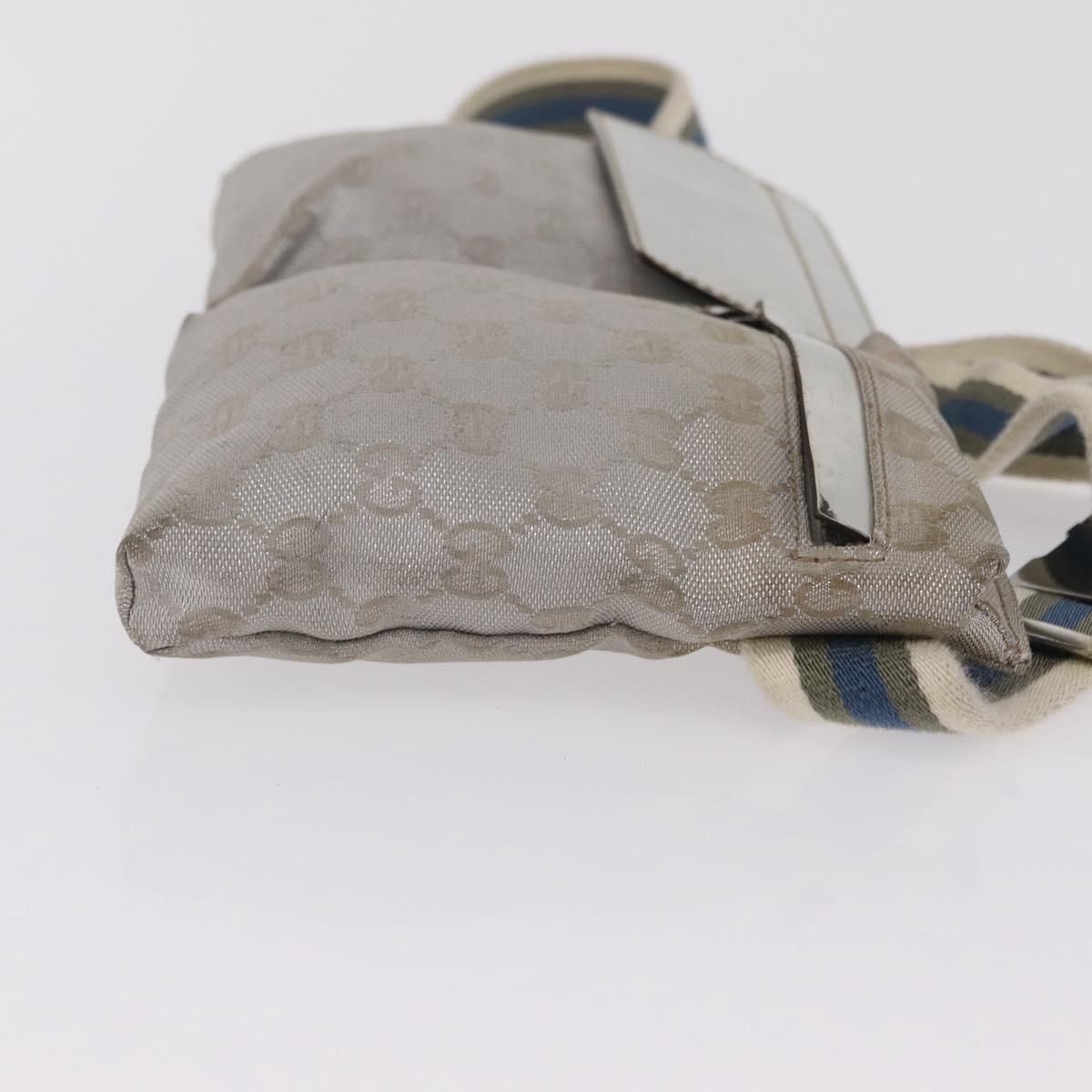 GUCCI GG Canvas Waist Bag Silver 28566 Auth ep16179