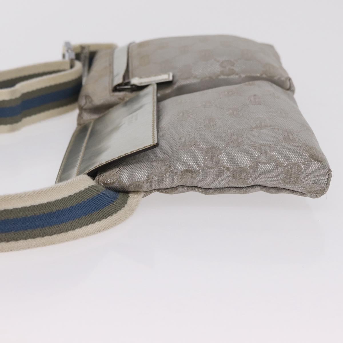 GUCCI GG Canvas Waist Bag Silver 28566 Auth ep16179