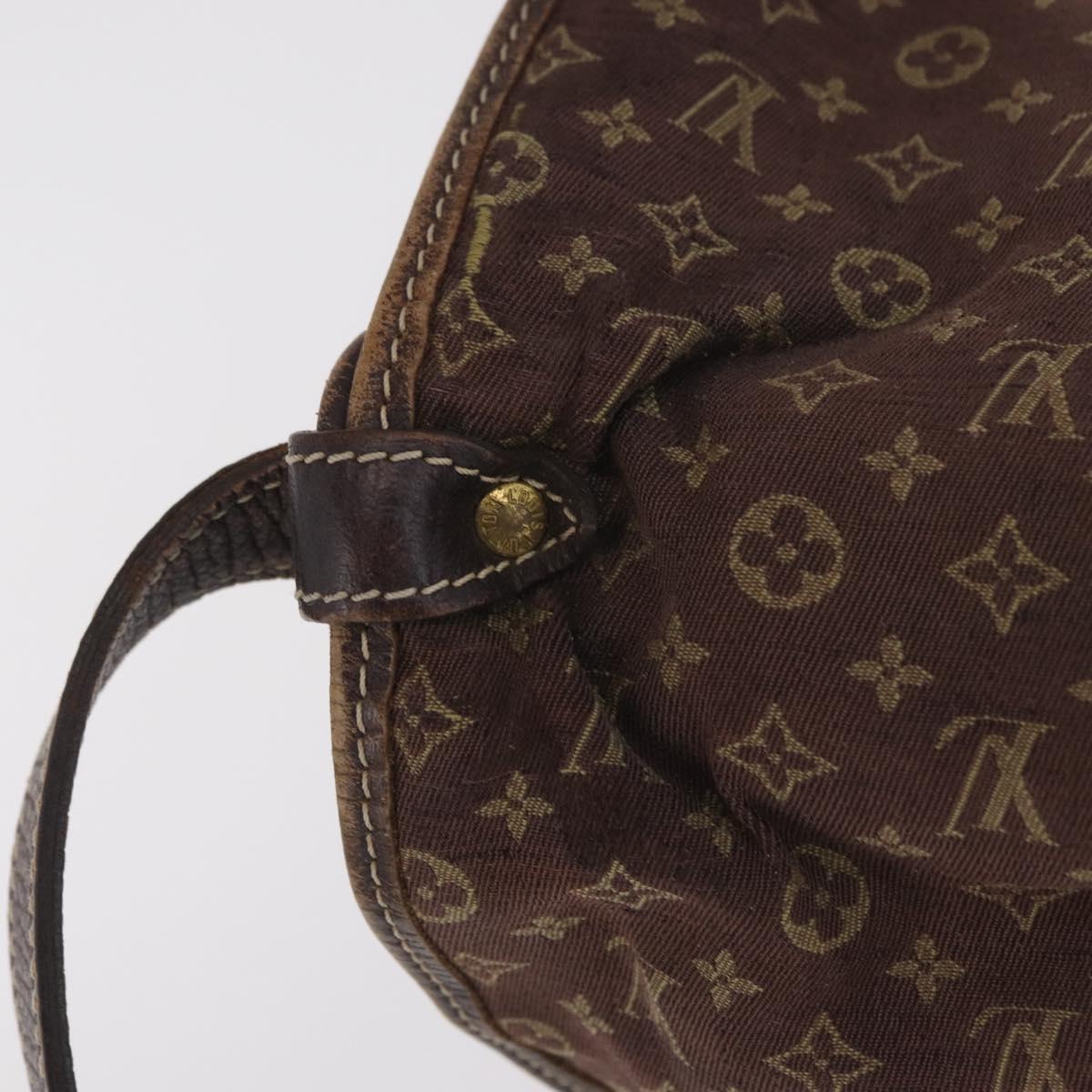 LOUIS VUITTON Monogram Mini Lin Saumur 30 Bag Brown Fuzan M95227 LV Auth ep16180