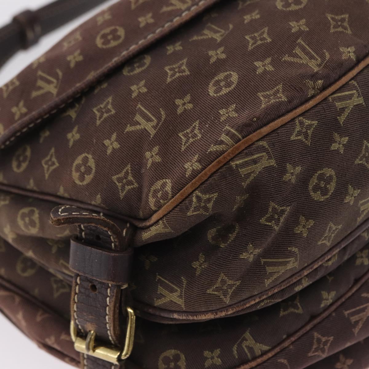 LOUIS VUITTON Monogram Mini Lin Saumur 30 Bag Brown Fuzan M95227 LV Auth ep16180