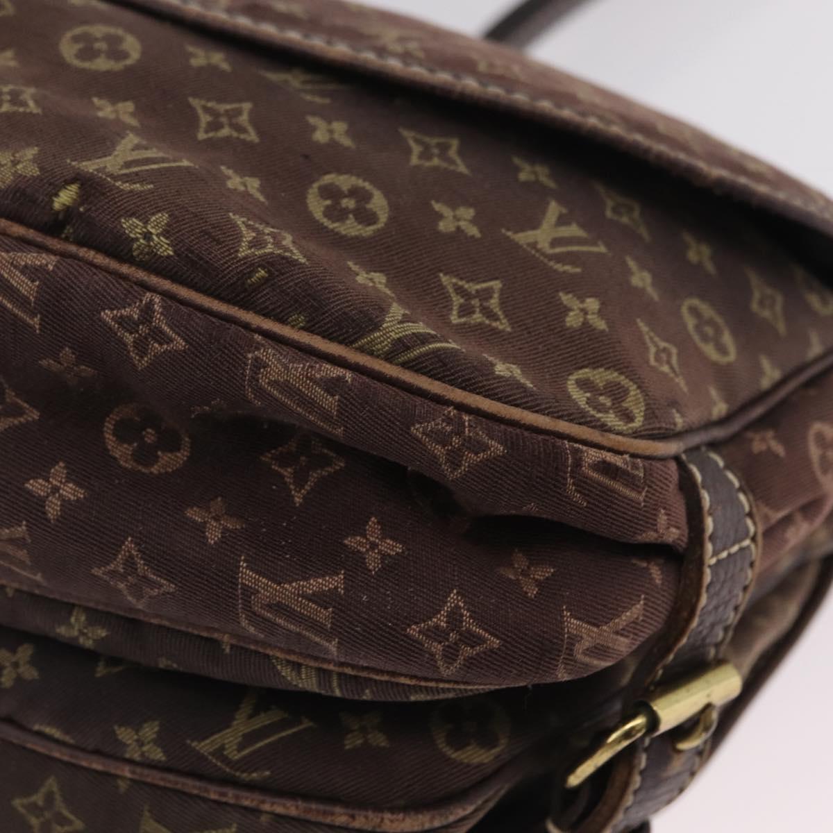 LOUIS VUITTON Monogram Mini Lin Saumur 30 Bag Brown Fuzan M95227 LV Auth ep16180