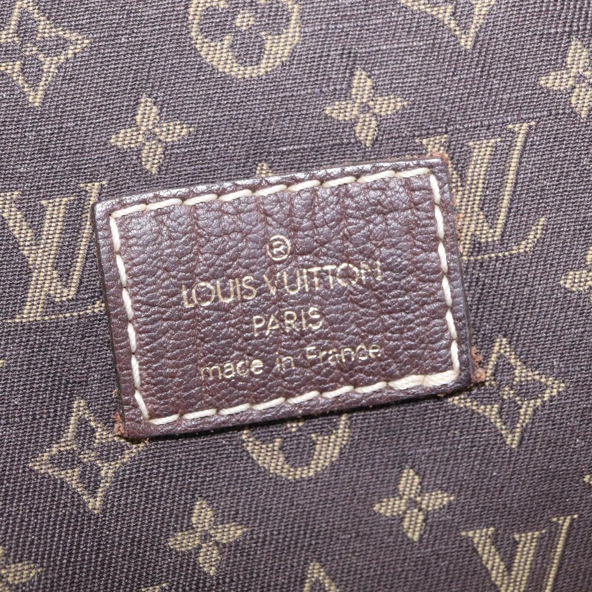 LOUIS VUITTON Monogram Mini Lin Saumur 30 Bag Brown Fuzan M95227 LV Auth ep16180