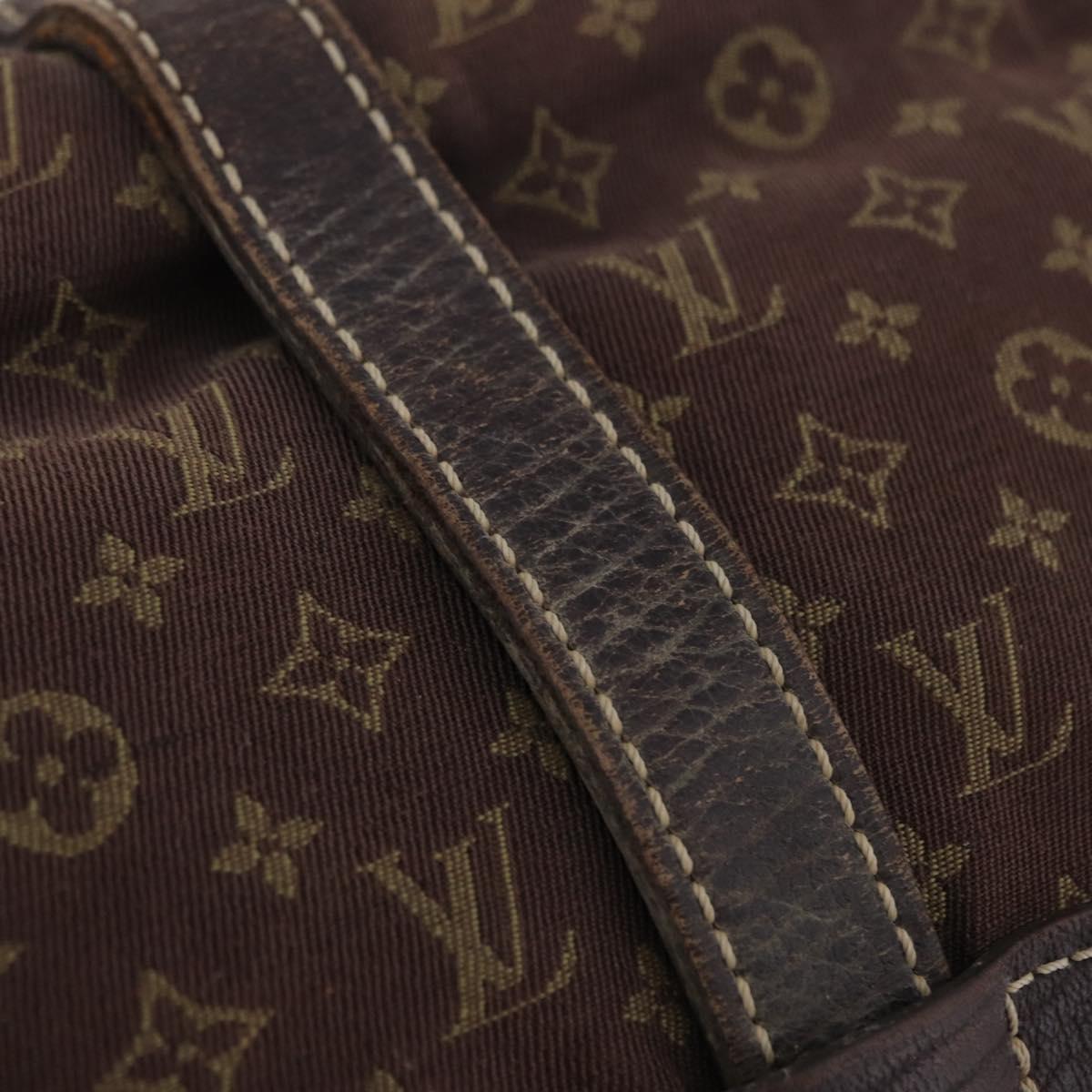 LOUIS VUITTON Monogram Mini Lin Saumur 30 Bag Brown Fuzan M95227 LV Auth ep16180