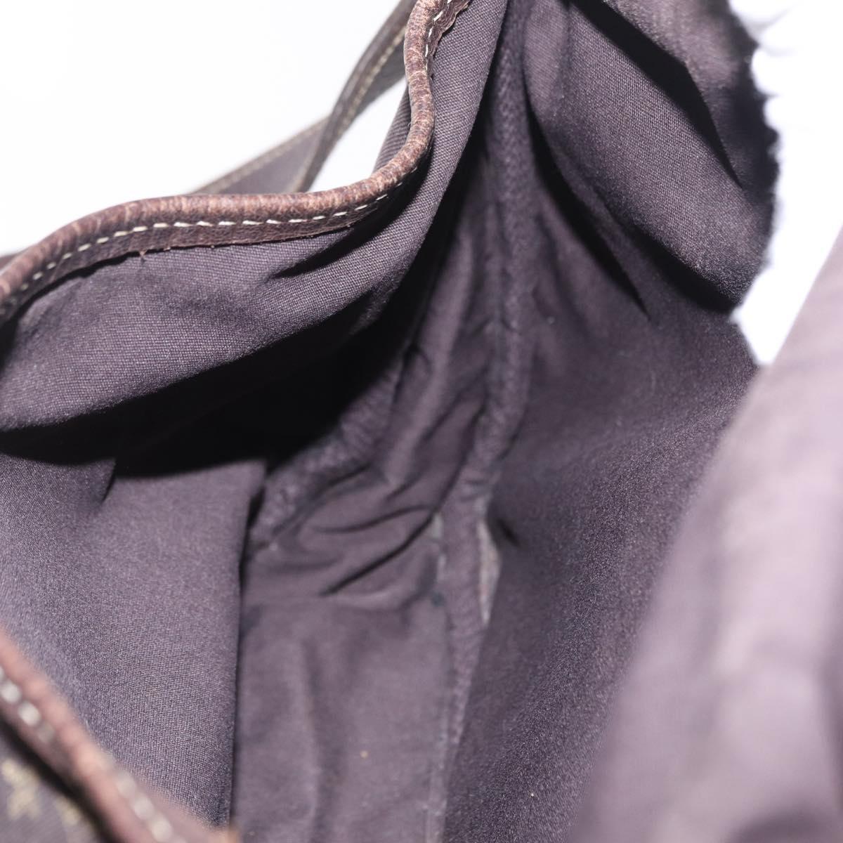 LOUIS VUITTON Monogram Mini Lin Saumur 30 Bag Brown Fuzan M95227 LV Auth ep16180