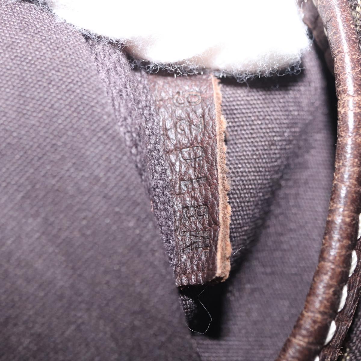 LOUIS VUITTON Monogram Mini Lin Saumur 30 Bag Brown Fuzan M95227 LV Auth ep16180