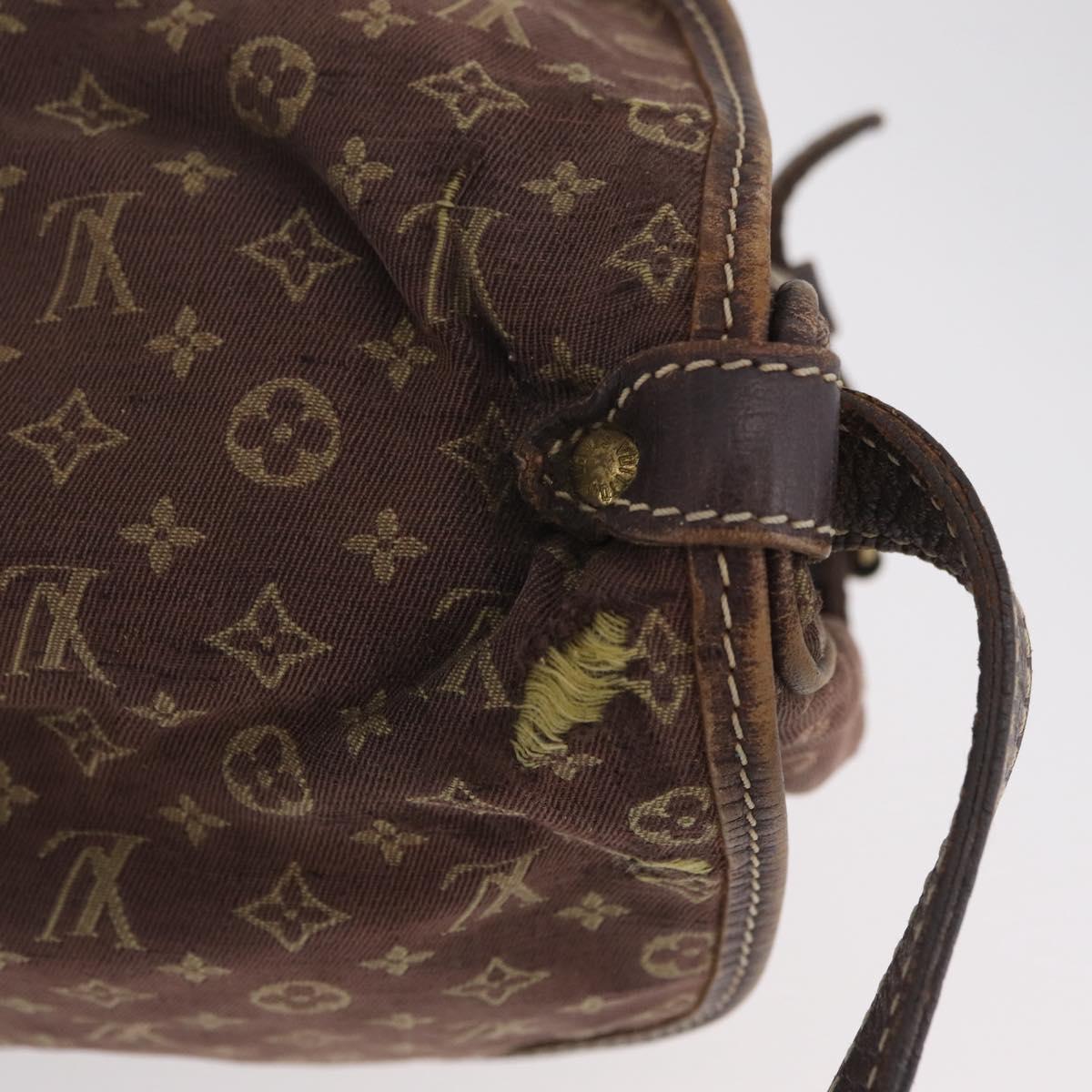 LOUIS VUITTON Monogram Mini Lin Saumur 30 Bag Brown Fuzan M95227 LV Auth ep16180