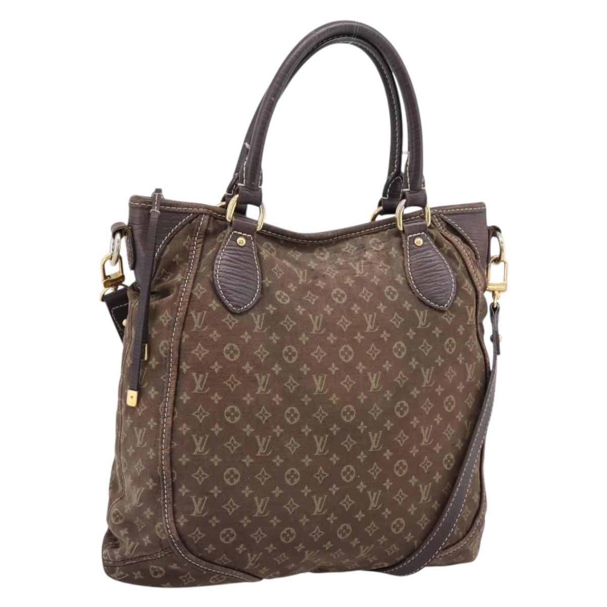 LOUIS VUITTON Monogram Mini Lin Buzasu Anjoul Bag 2way Ebene M95617 Auth ep16190