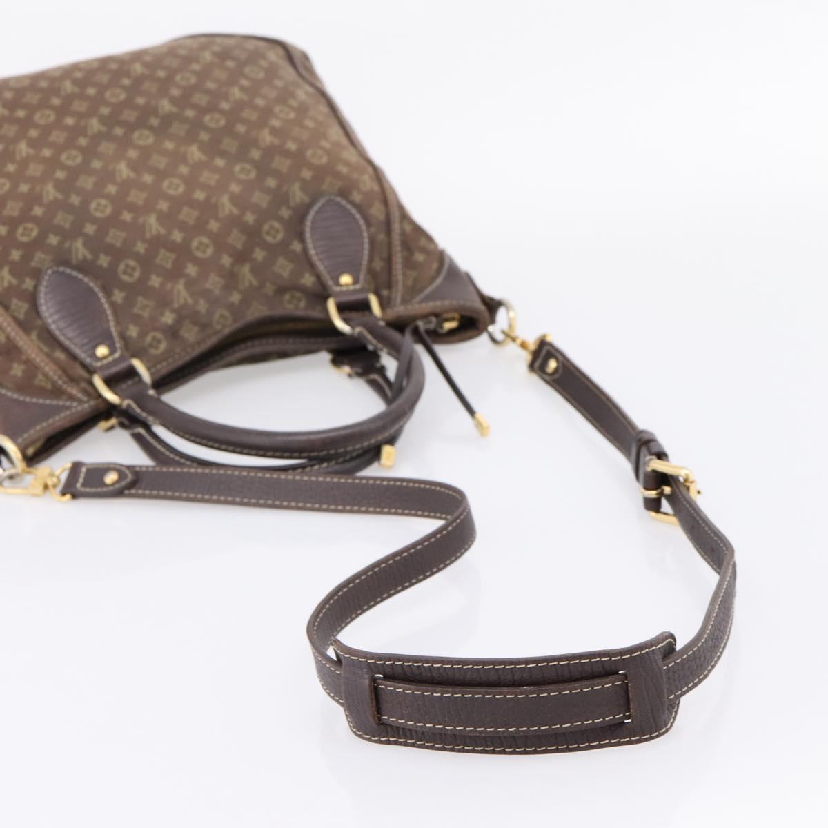 LOUIS VUITTON Monogram Mini Lin Buzasu Anjoul Bag 2way Ebene M95617 Auth ep16190