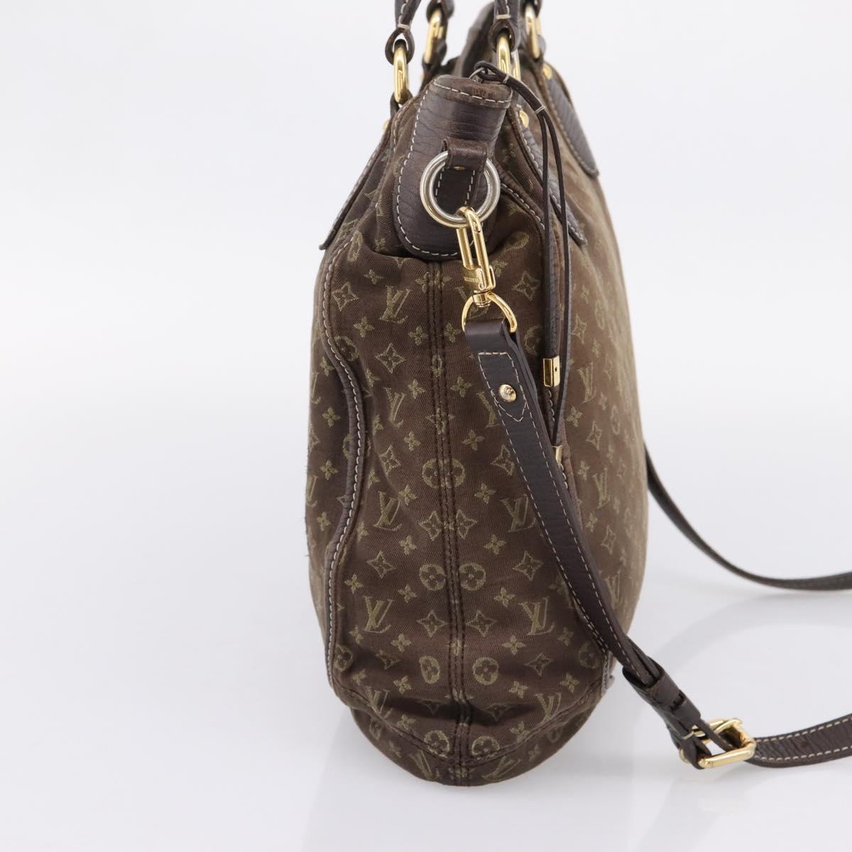 LOUIS VUITTON Monogram Mini Lin Buzasu Anjoul Bag 2way Ebene M95617 Auth ep16190