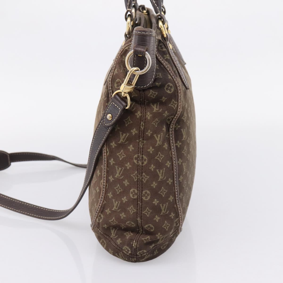 LOUIS VUITTON Monogram Mini Lin Buzasu Anjoul Bag 2way Ebene M95617 Auth ep16190
