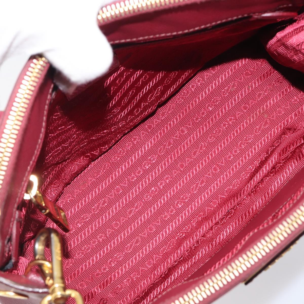 PRADA Hand Bag Saffiano leather 2way Bordeaux Gold Auth ep16191V
