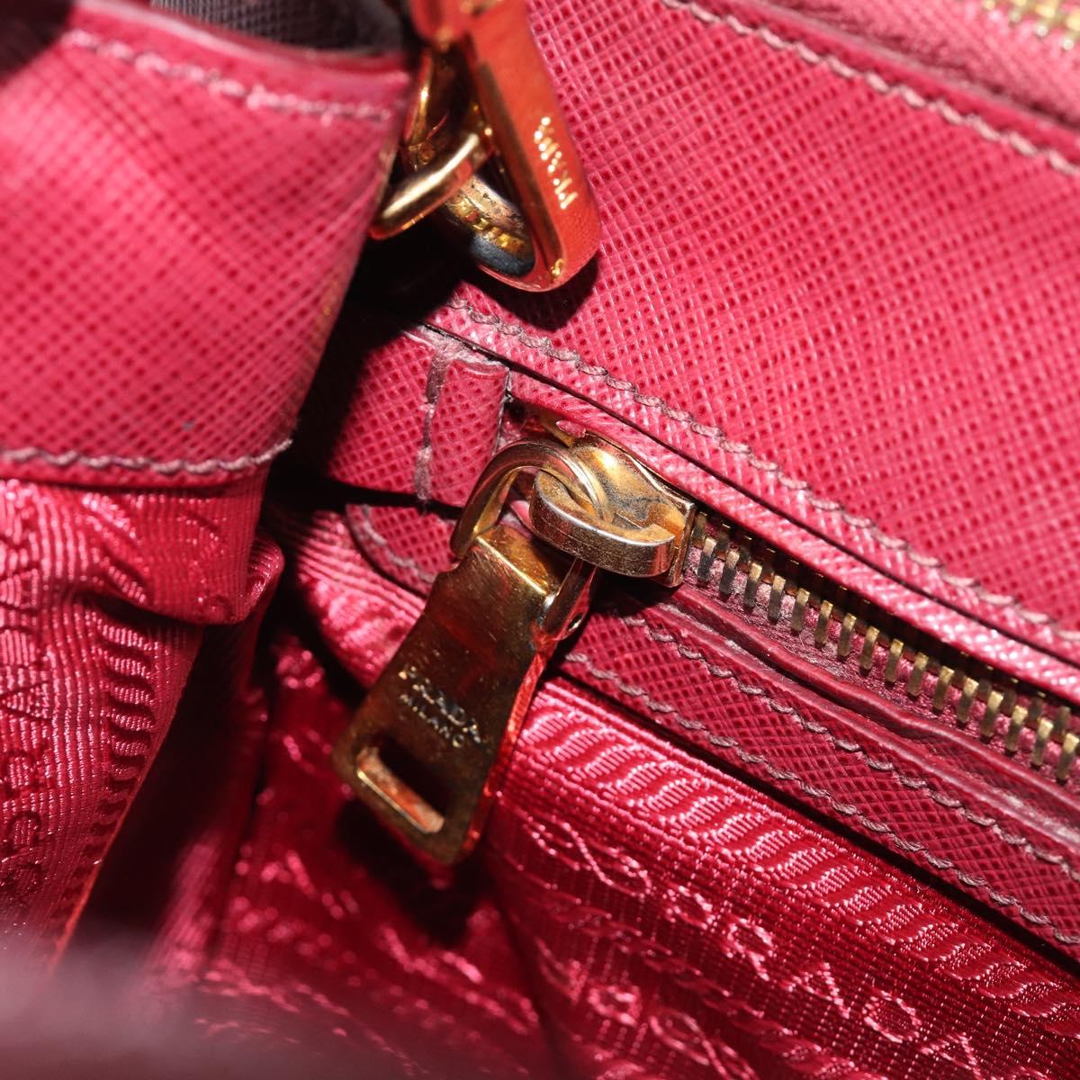 PRADA Hand Bag Saffiano leather 2way Bordeaux Gold Auth ep16191V
