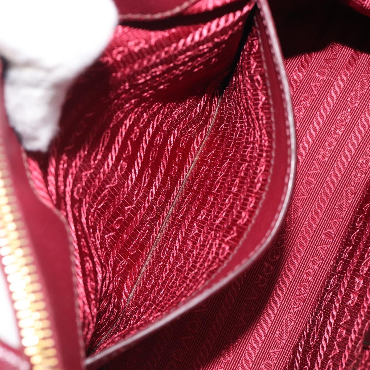 PRADA Hand Bag Saffiano leather 2way Bordeaux Gold Auth ep16191V
