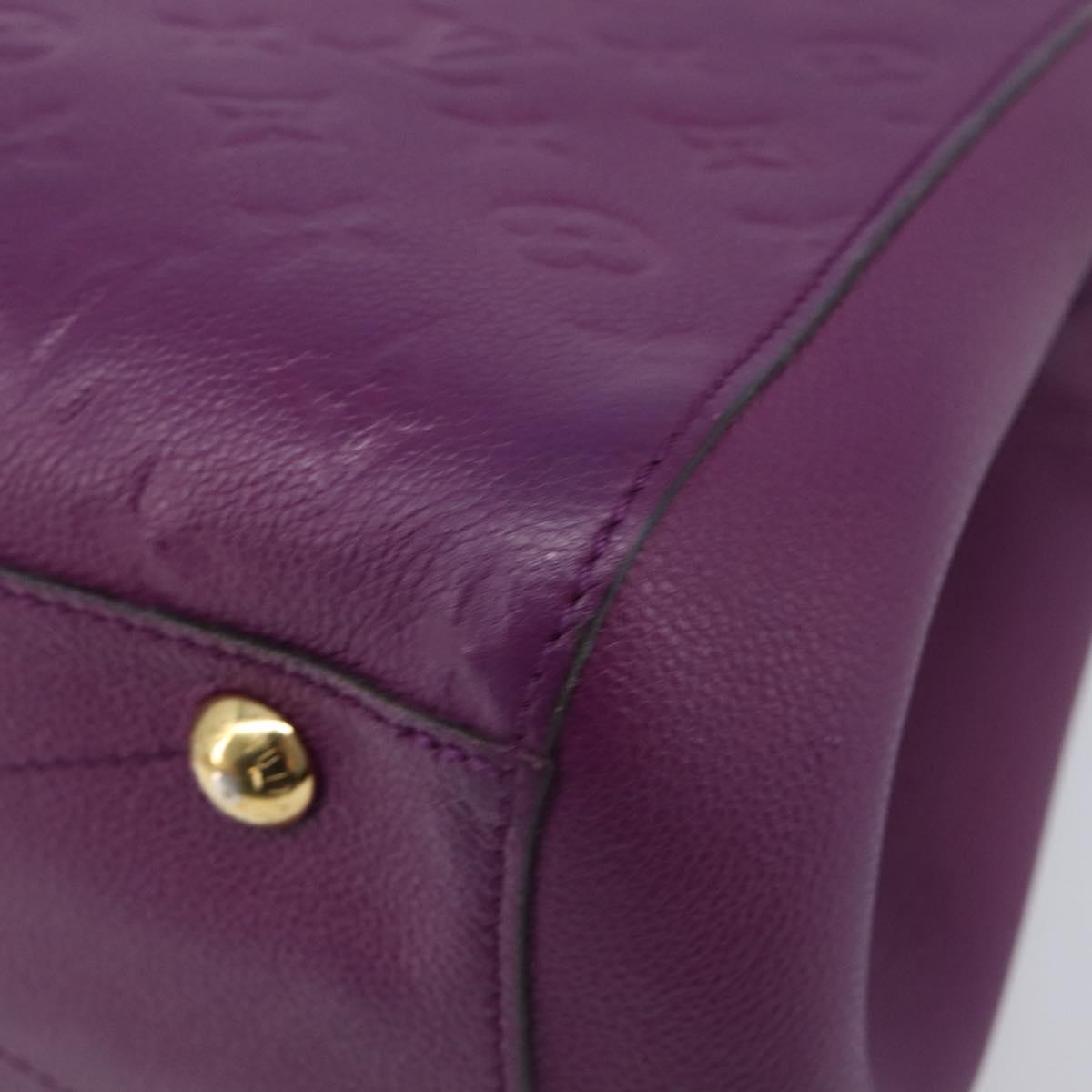 LOUIS VUITTON Monogram Empreinte Montaigne MM Bag Purple M41046 LV Auth ep16194A
