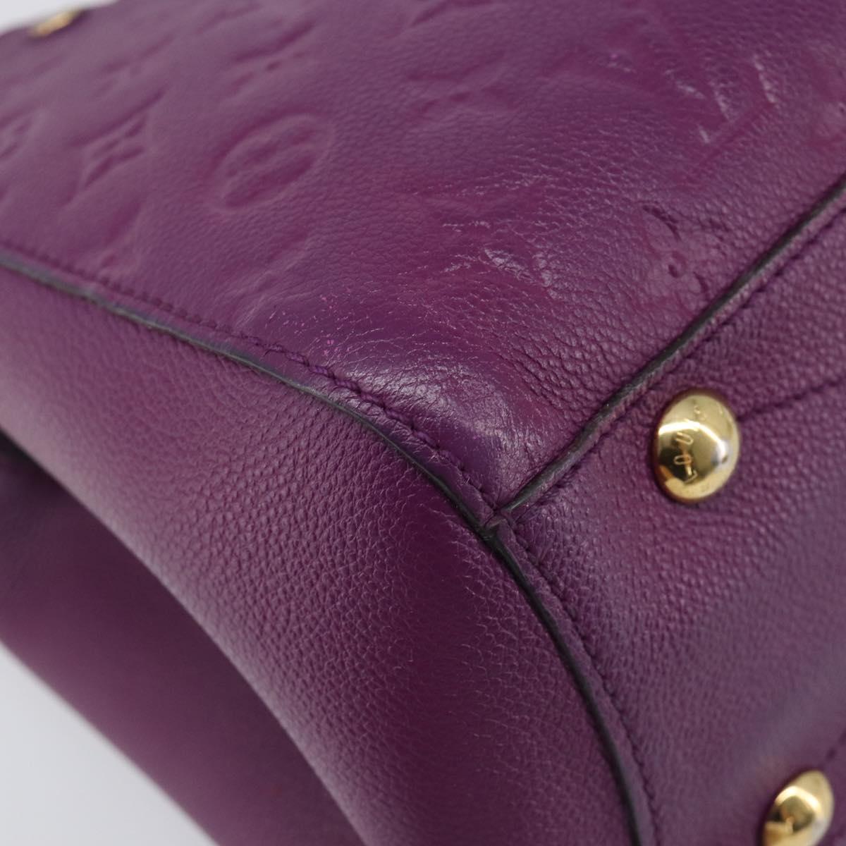 LOUIS VUITTON Monogram Empreinte Montaigne MM Bag Purple M41046 LV Auth ep16194A
