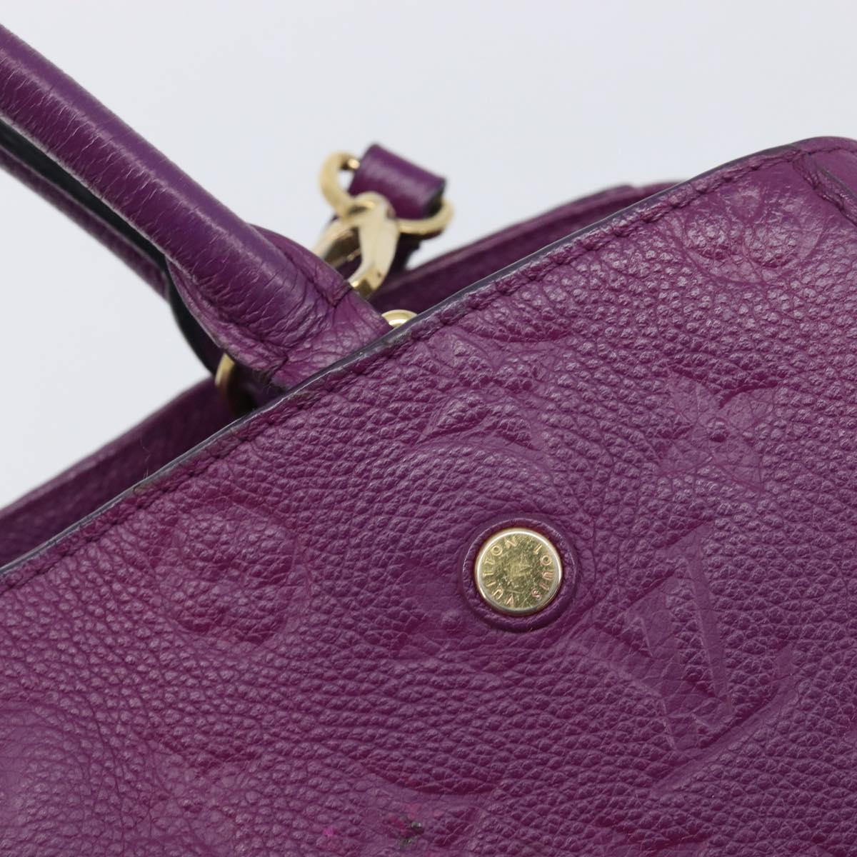 LOUIS VUITTON Monogram Empreinte Montaigne MM Bag Purple M41046 LV Auth ep16194A