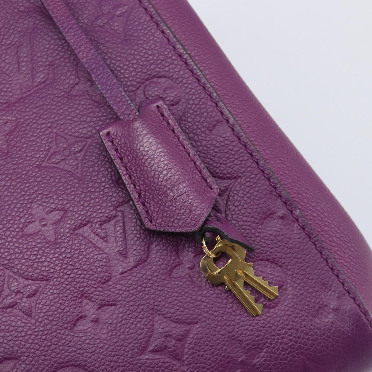 LOUIS VUITTON Monogram Empreinte Montaigne MM Bag Purple M41046 LV Auth ep16194A
