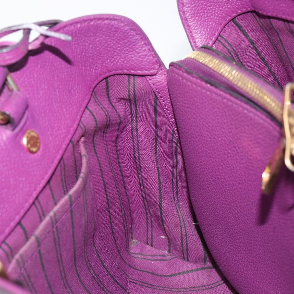 LOUIS VUITTON Monogram Empreinte Montaigne MM Bag Purple M41046 LV Auth ep16194A
